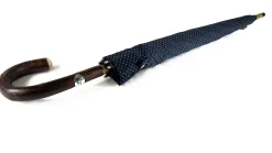 Il Marchesato Elegant Blue umbrella with Natural Chestnut Wood hand-curved Discount