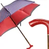 Il Marchesato Elegant burgundy umbrella - handmade red leather handle Online