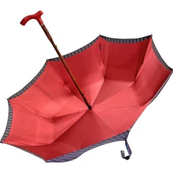 Il Marchesato Elegant burgundy umbrella - handmade red leather handle Online