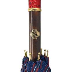 Il Marchesato Elegant burgundy umbrella - handmade red leather handle Online