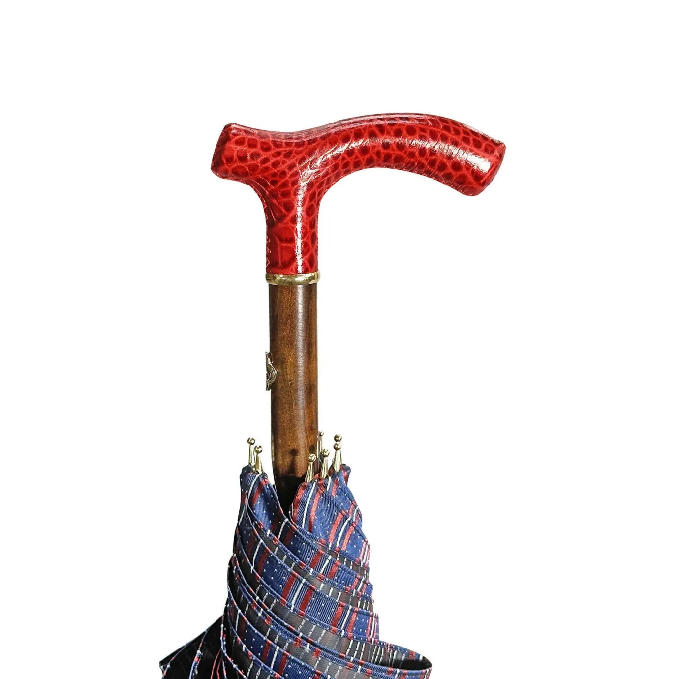 Il Marchesato Elegant burgundy umbrella - handmade red leather handle Online
