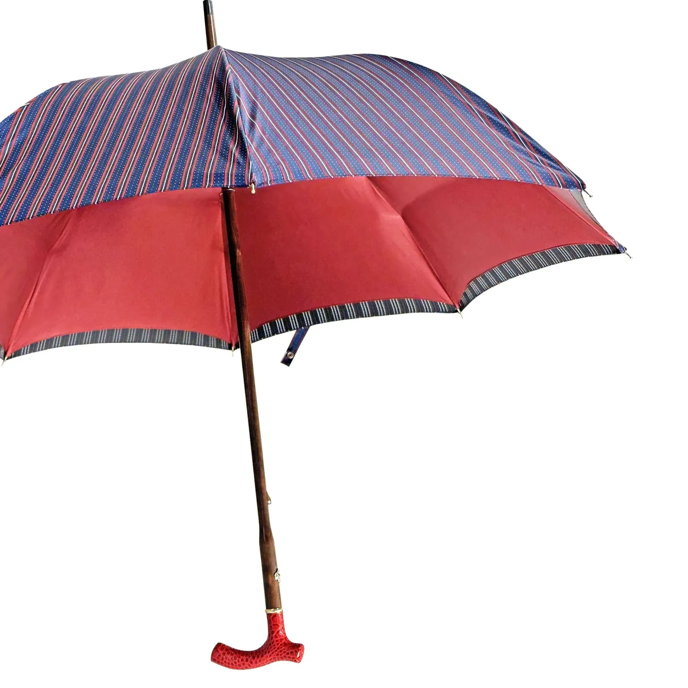 Il Marchesato Elegant burgundy umbrella - handmade red leather handle Online