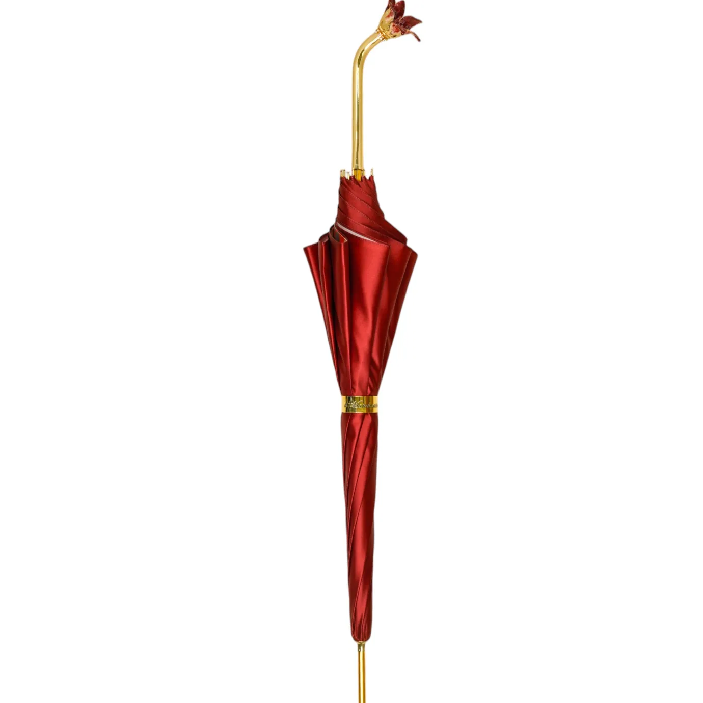 Il Marchesato Elegant Floral Umbrella with Exquisite Red Flower Handle Fashion
