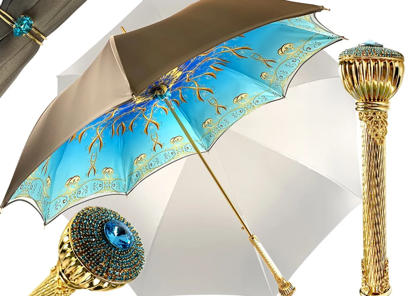 Il Marchesato Elegant Gradient Gold Umbrella Online