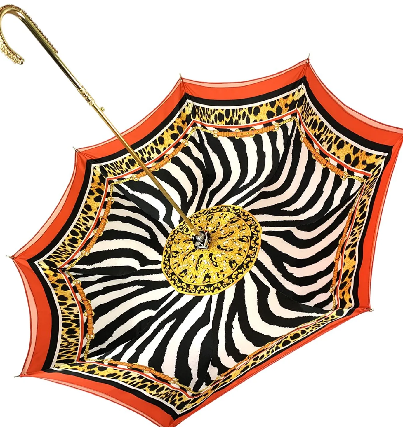 Il Marchesato Elegant Internally Leopard Print Umbrella, Double Cloth Outlet