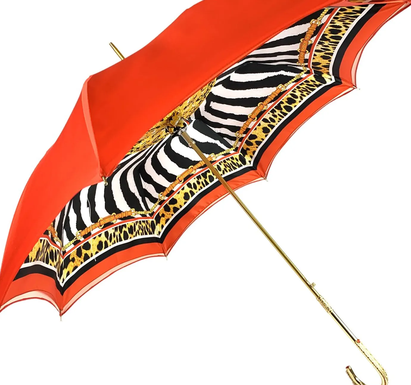 Il Marchesato Elegant Internally Leopard Print Umbrella, Double Cloth Outlet