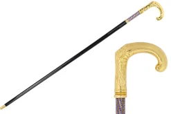 Il Marchesato Elegant Italian Craftsmanship: Luxury Walking Cane with 24K Gold Plati Fashion