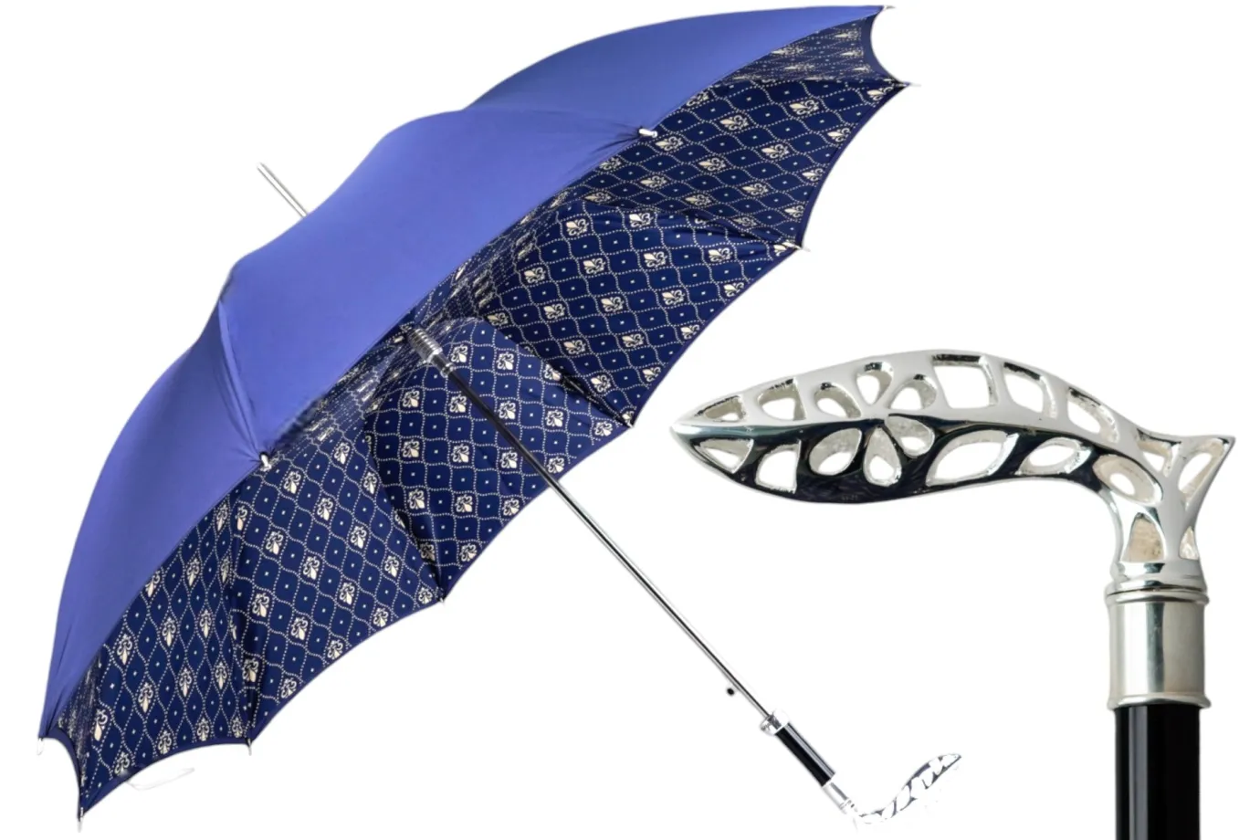 Il Marchesato Elegant men's umbrella with silverplated 925 handle Outlet