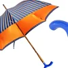 Il Marchesato Elegant orange umbrella - handmade blue leather handle Best