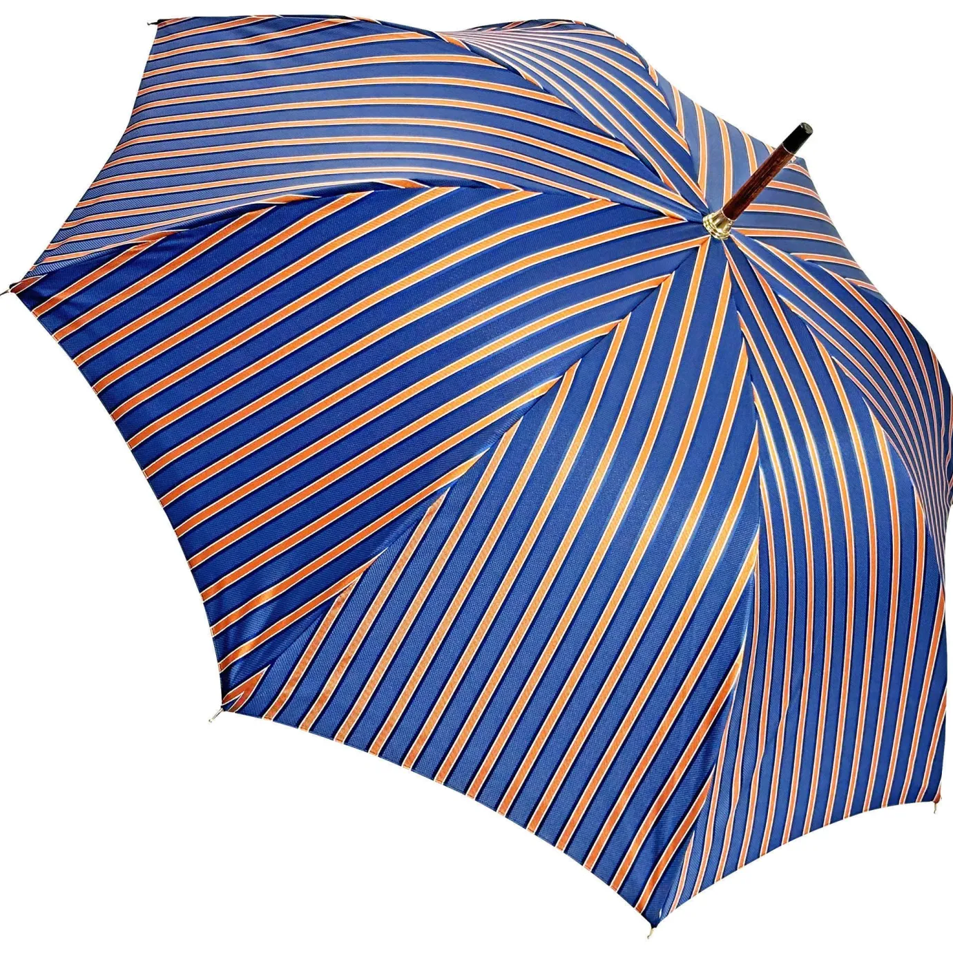 Il Marchesato Elegant orange umbrella - handmade blue leather handle Best