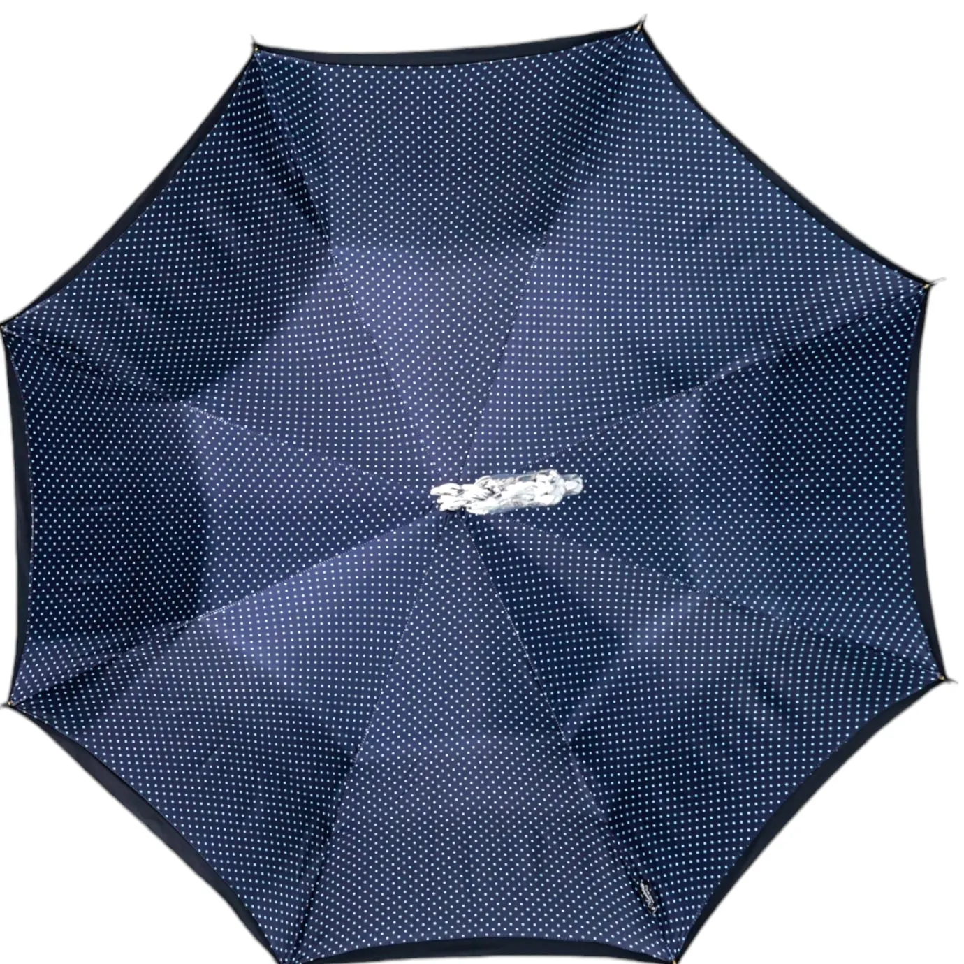 Il Marchesato Elegant polka dot umbrella with silverplated horse handle New