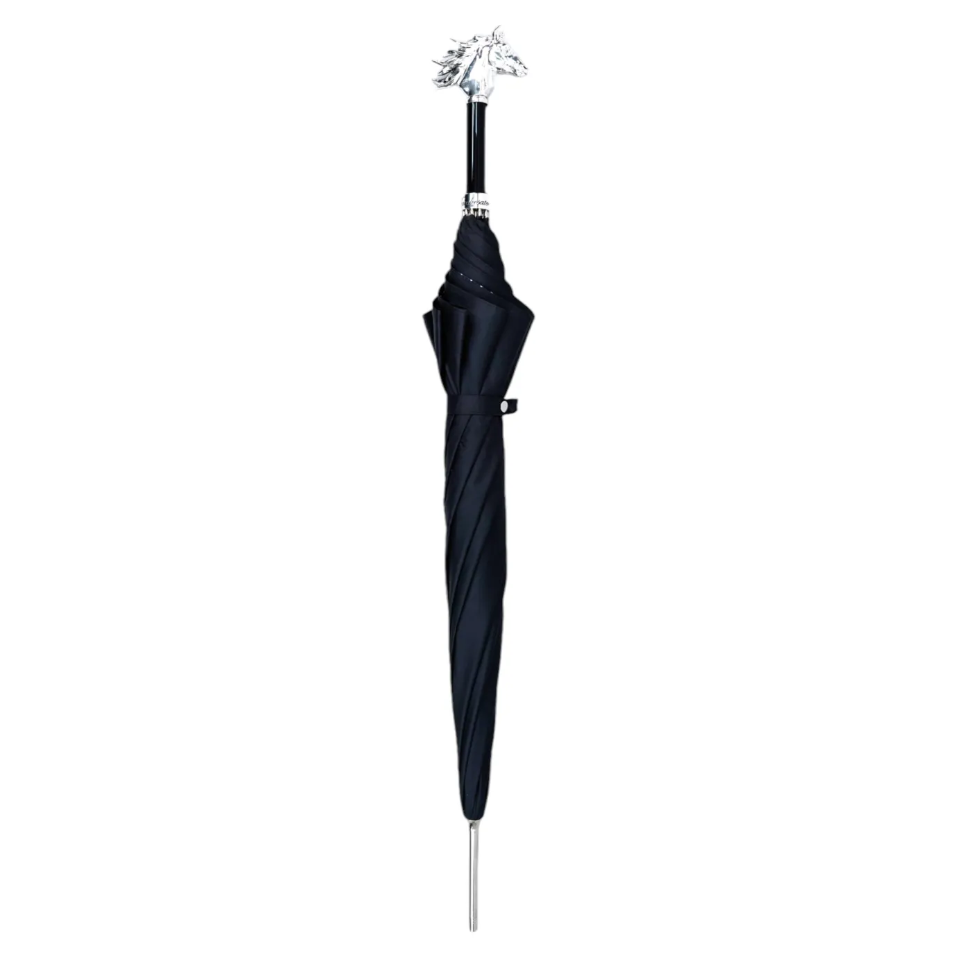 Il Marchesato Elegant polka dot umbrella with silverplated horse handle New