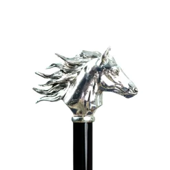 Il Marchesato Elegant polka dot umbrella with silverplated horse handle New