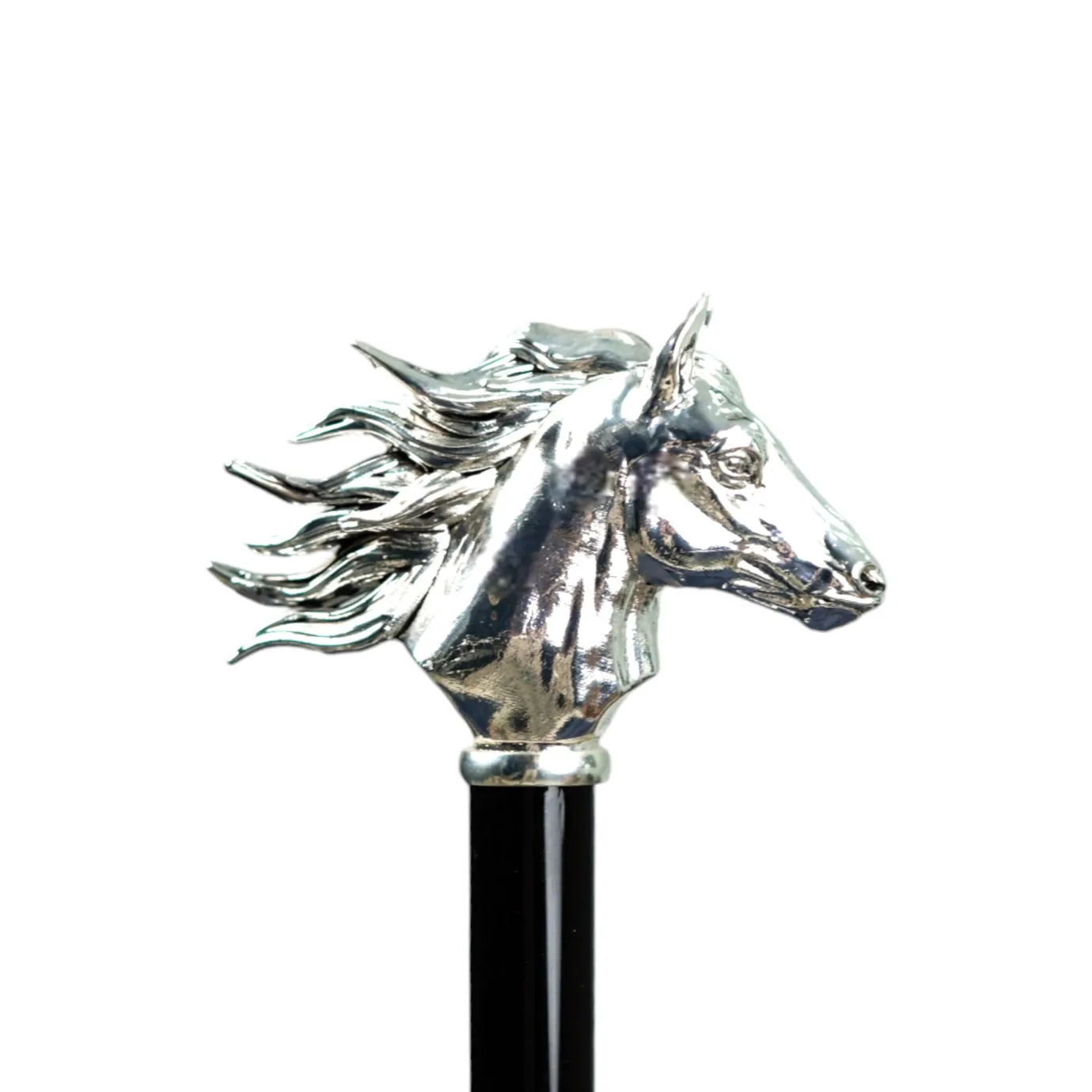 Il Marchesato Elegant polka dot umbrella with silverplated horse handle New