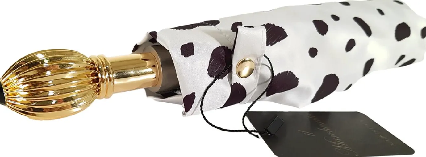 Il Marchesato Elegant Spotted Woman's Folding Umbrella New