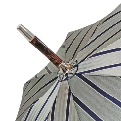 Il Marchesato Elegant Striped Umbrella - Flamed Natural beech Wood-Handle Sale
