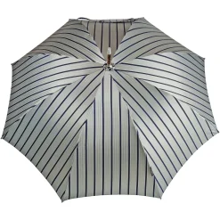 Il Marchesato Elegant Striped Umbrella - Flamed Natural beech Wood-Handle Sale
