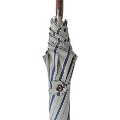 Il Marchesato Elegant Striped Umbrella - Flamed Natural beech Wood-Handle Sale