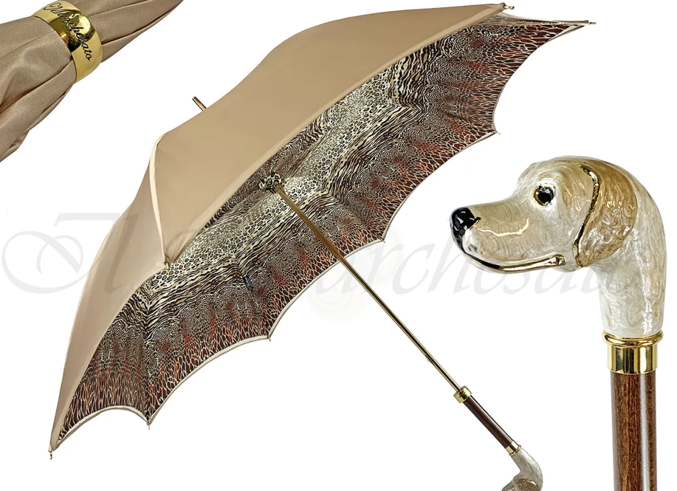 Il Marchesato Elegant umbrella in animalier style and hand-enamelled Dog Sale