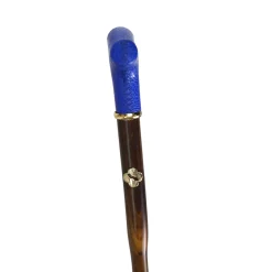 Il Marchesato Elegant Umbrella with Blue Leather Handle and Beechwood Shaft Discount