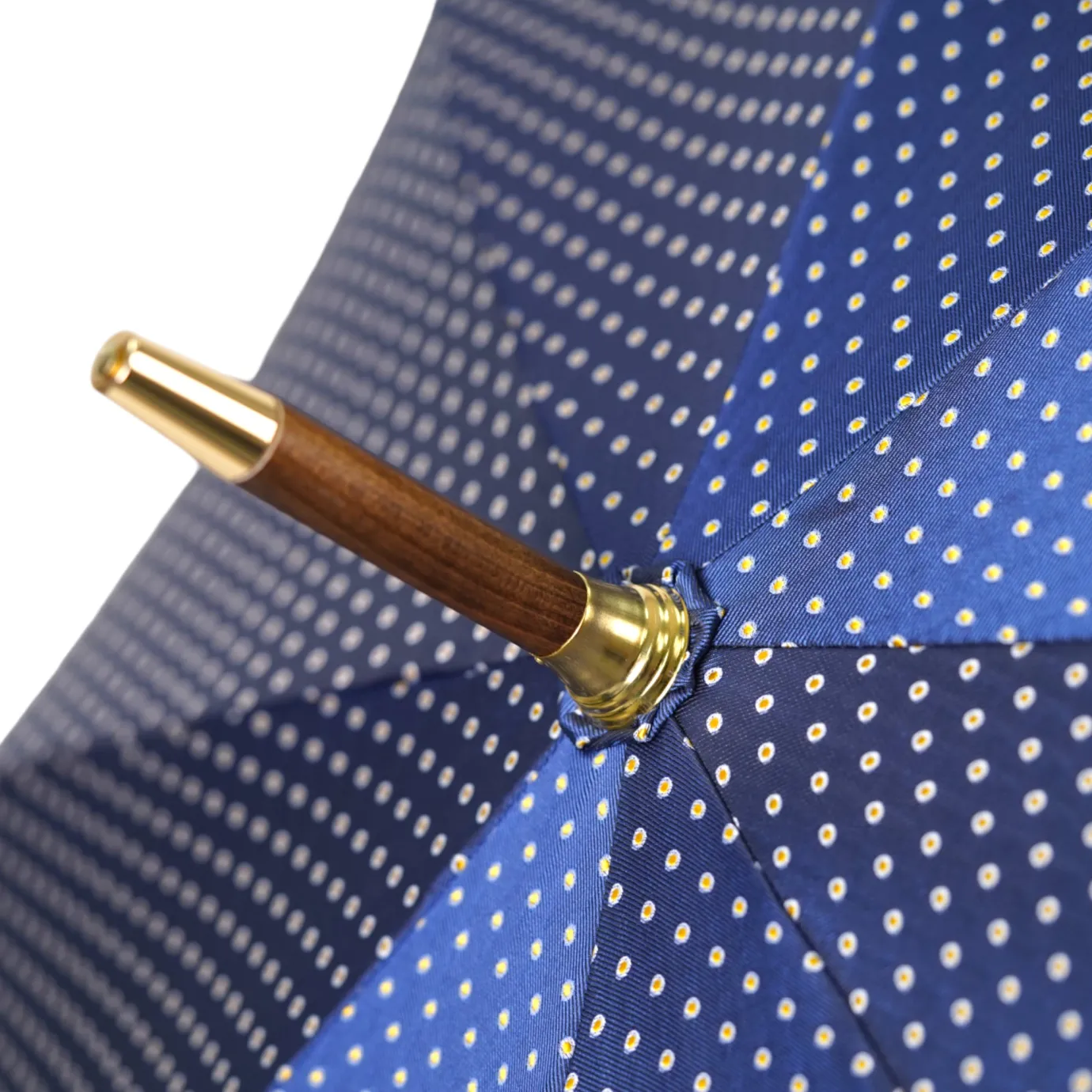 Il Marchesato Elegant Umbrella with Blue Leather Handle and Beechwood Shaft Discount