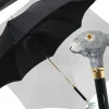 Il Marchesato Elegant Umbrella With Double Layer In Black Satin Outlet