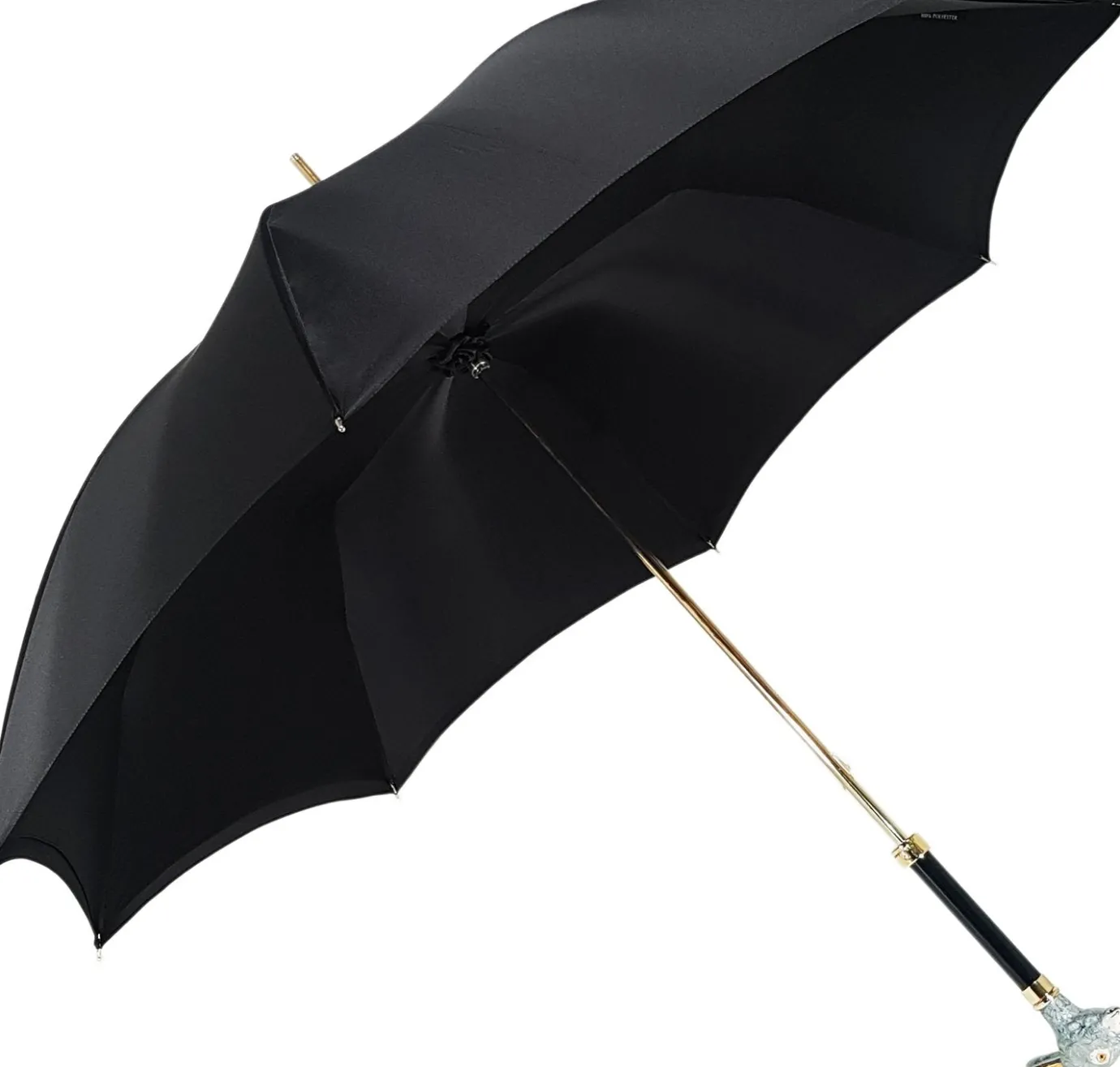Il Marchesato Elegant Umbrella With Double Layer In Black Satin Outlet