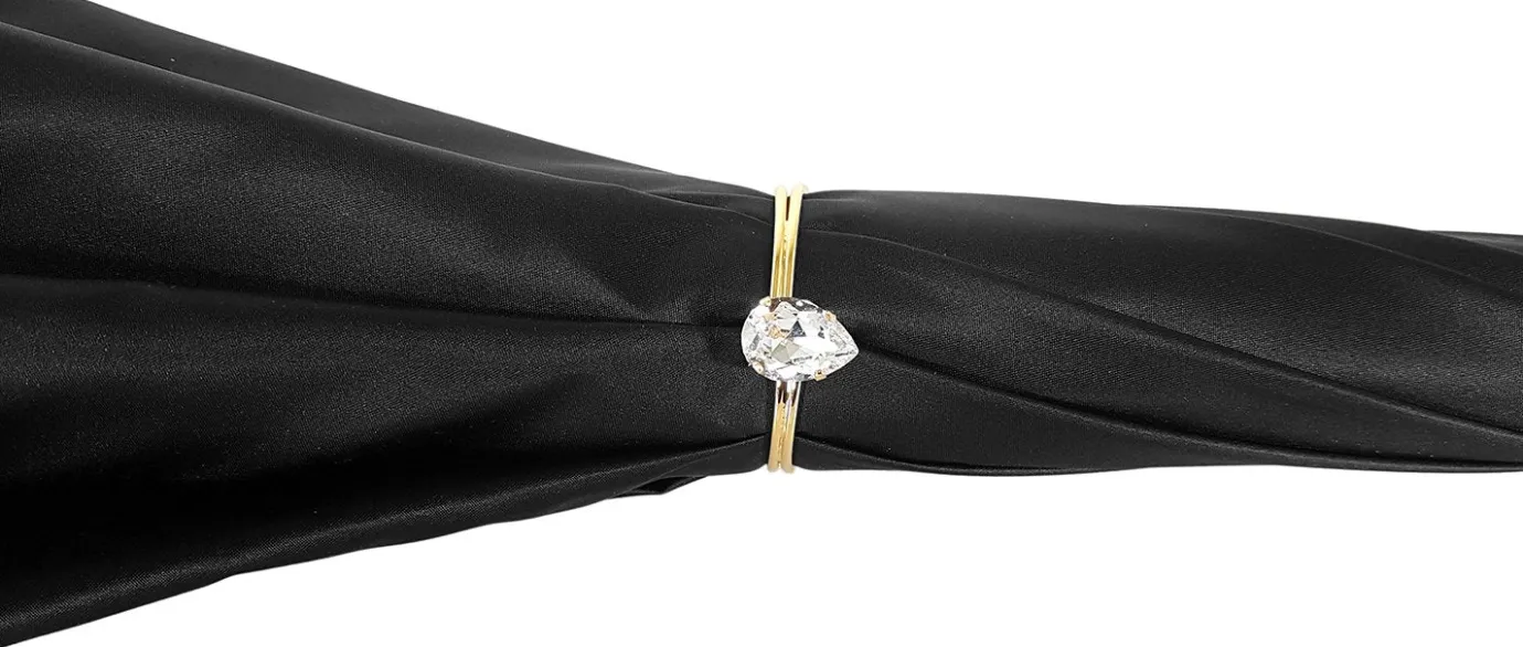 Il Marchesato Elegant Umbrella With Double Layer In Black Satin Outlet