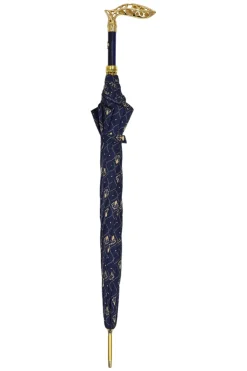 Il Marchesato Elegant Umbrella with Filigree Metal Handle and Lily Design Online