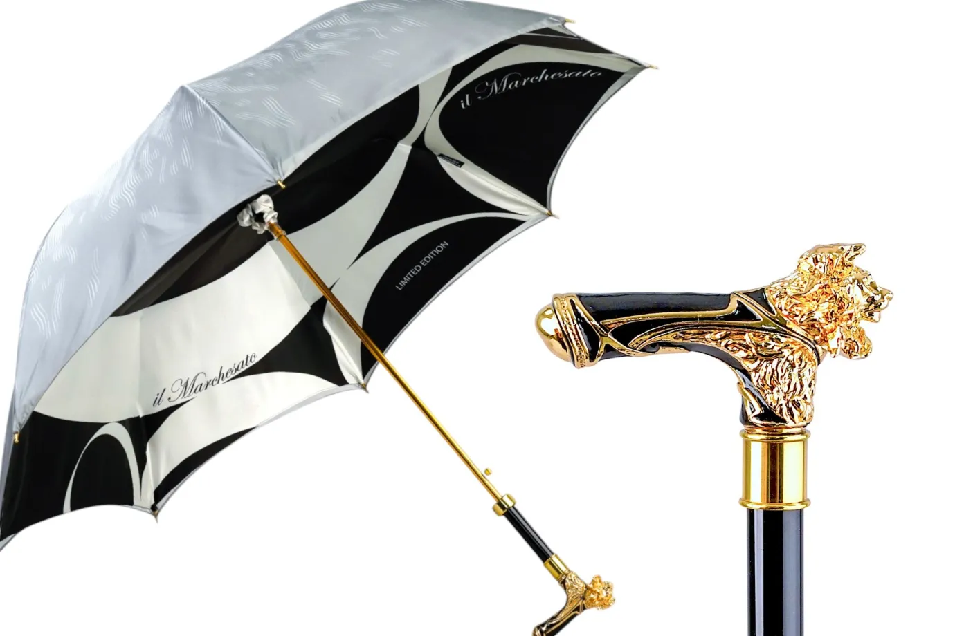 Il Marchesato Elegant Umbrella with Gold-Plated Lion Handle – Limited Edition Best
