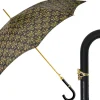 Il Marchesato Elegant Umbrella with Leather Handle, Gold Skull, and Ornate Black and Outlet