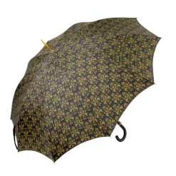Il Marchesato Elegant Umbrella with Leather Handle, Gold Skull, and Ornate Black and Outlet