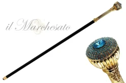 Il Marchesato Elegant Walking Stick With Aquamarine Hot