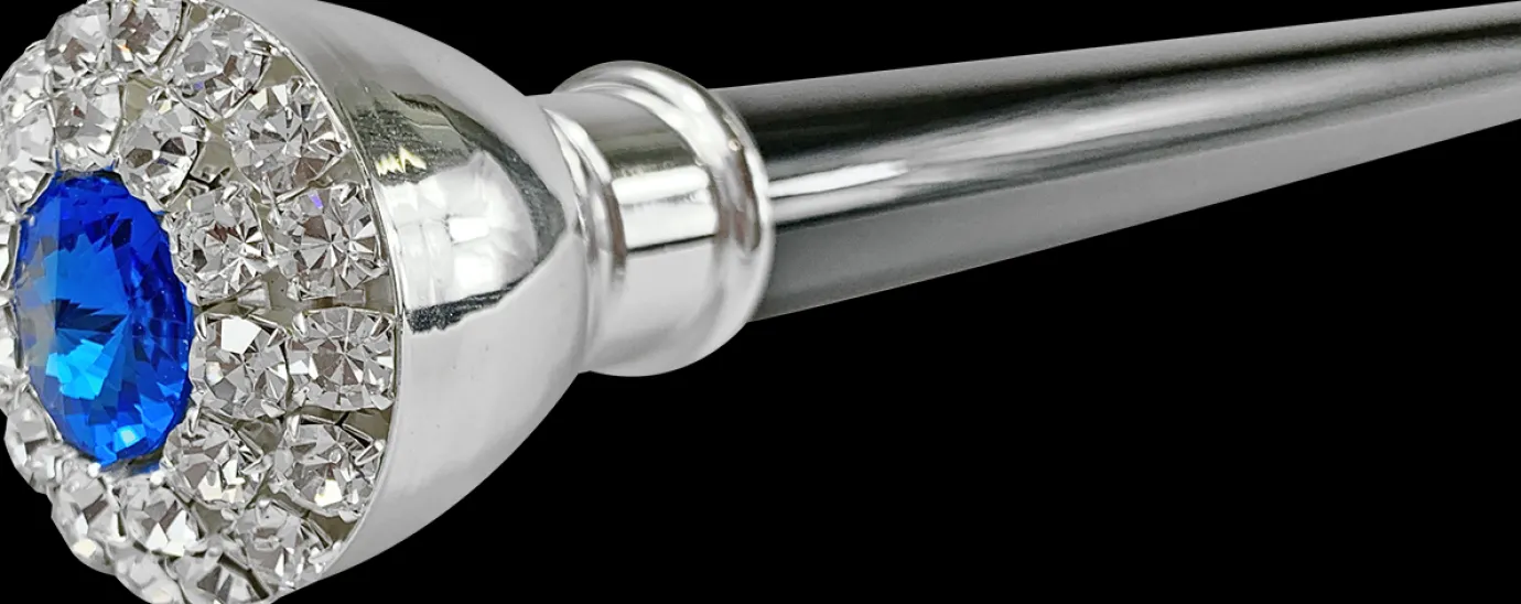 Il Marchesato Elegant Walking stick with Silver-Plated Knob and crystals New