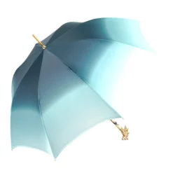 Il Marchesato Equestrian Elegance: Light Blue Umbrella with Golden Horse Head Handle New