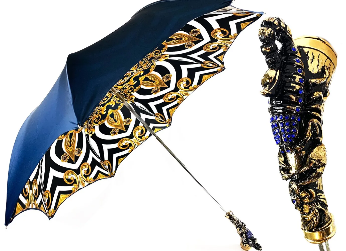 Il Marchesato Exclusive handle with 24K golden scorpion and embellished with sapphir Outlet