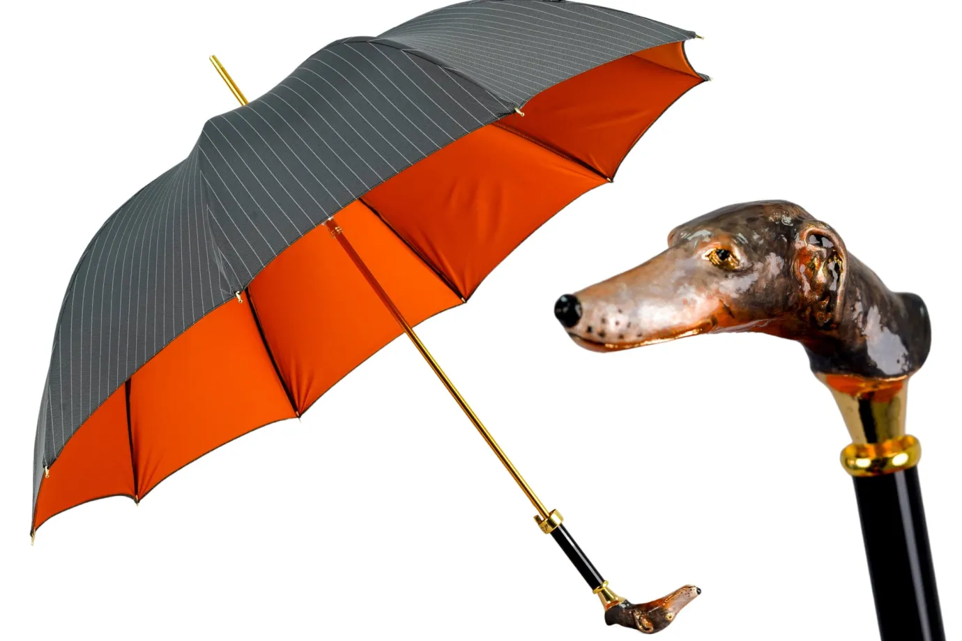 Il Marchesato Exclusive striped umbrella - hand-painted greyhound umbrella Online