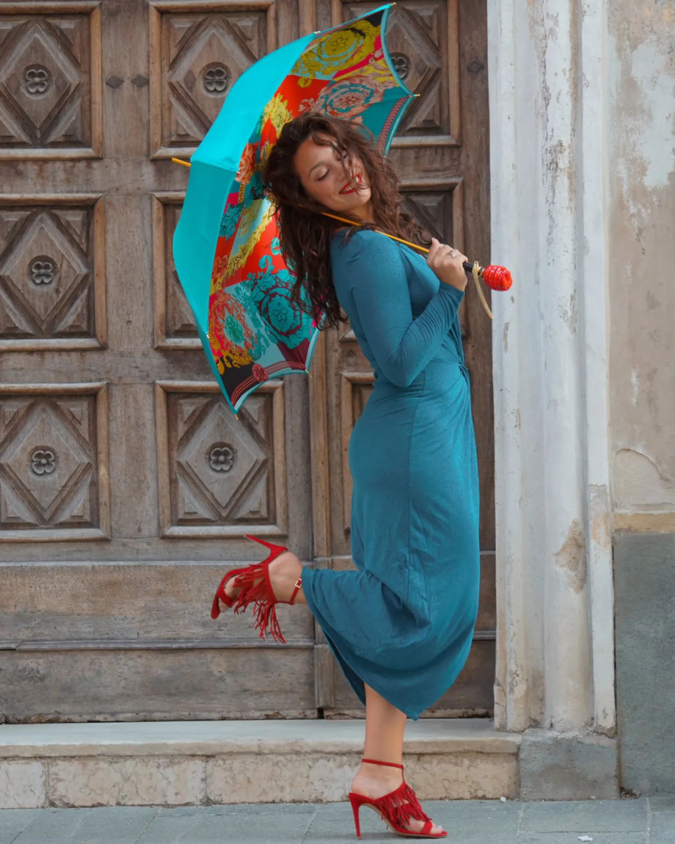 Il Marchesato Exclusive umbrella with colorfull Sicily "Testa di moro" Online