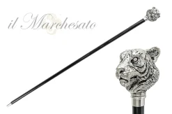 Il Marchesato Exclusive Walking stick with Silverplated 925 tiger Discount