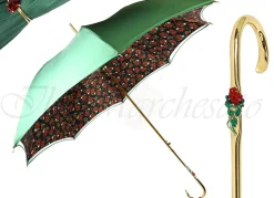 Il Marchesato Fanciful Green Umbrella with Roses Clearance
