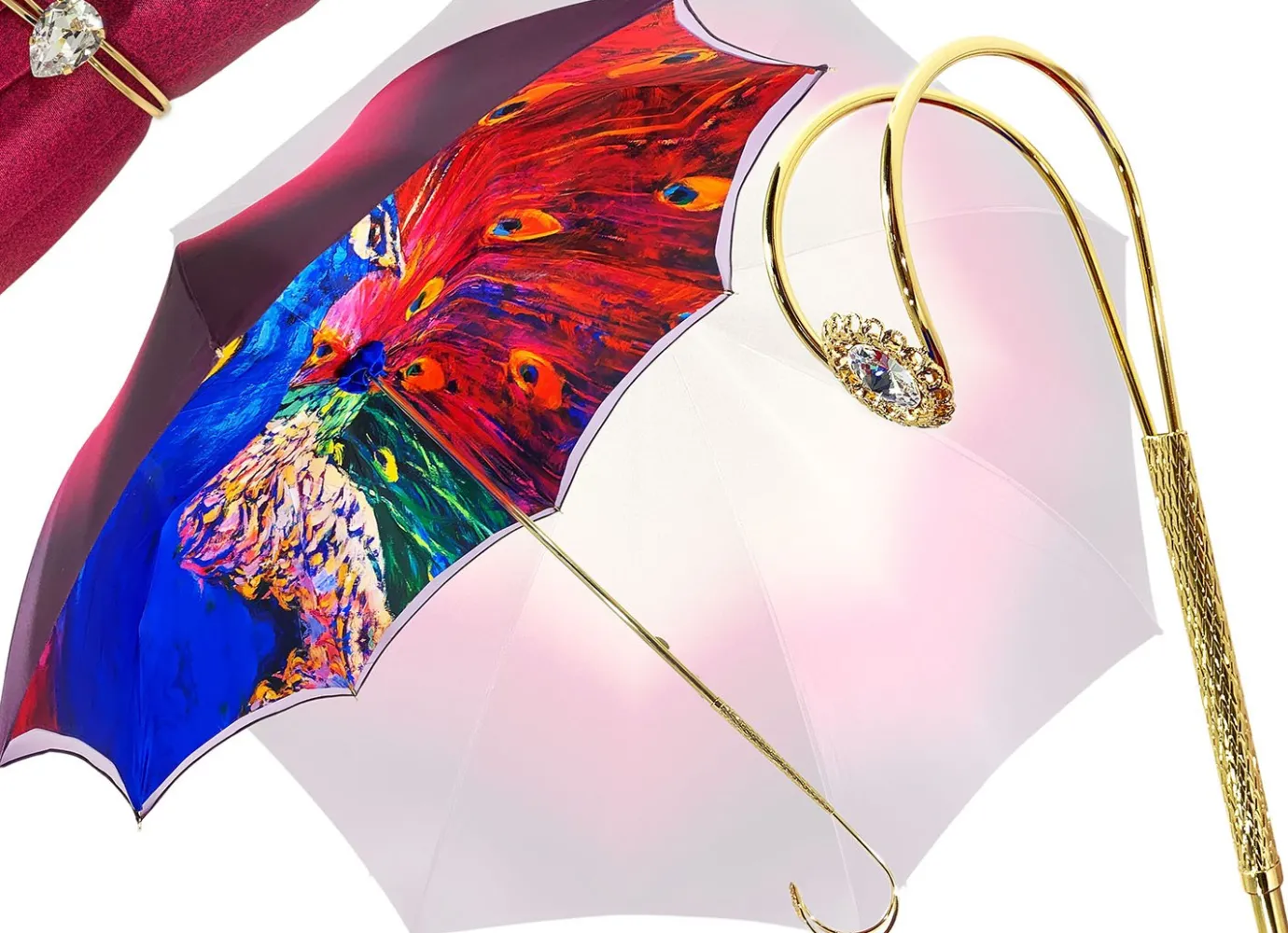 Il Marchesato Fanciful Umbrella With Peacock Design Fashion