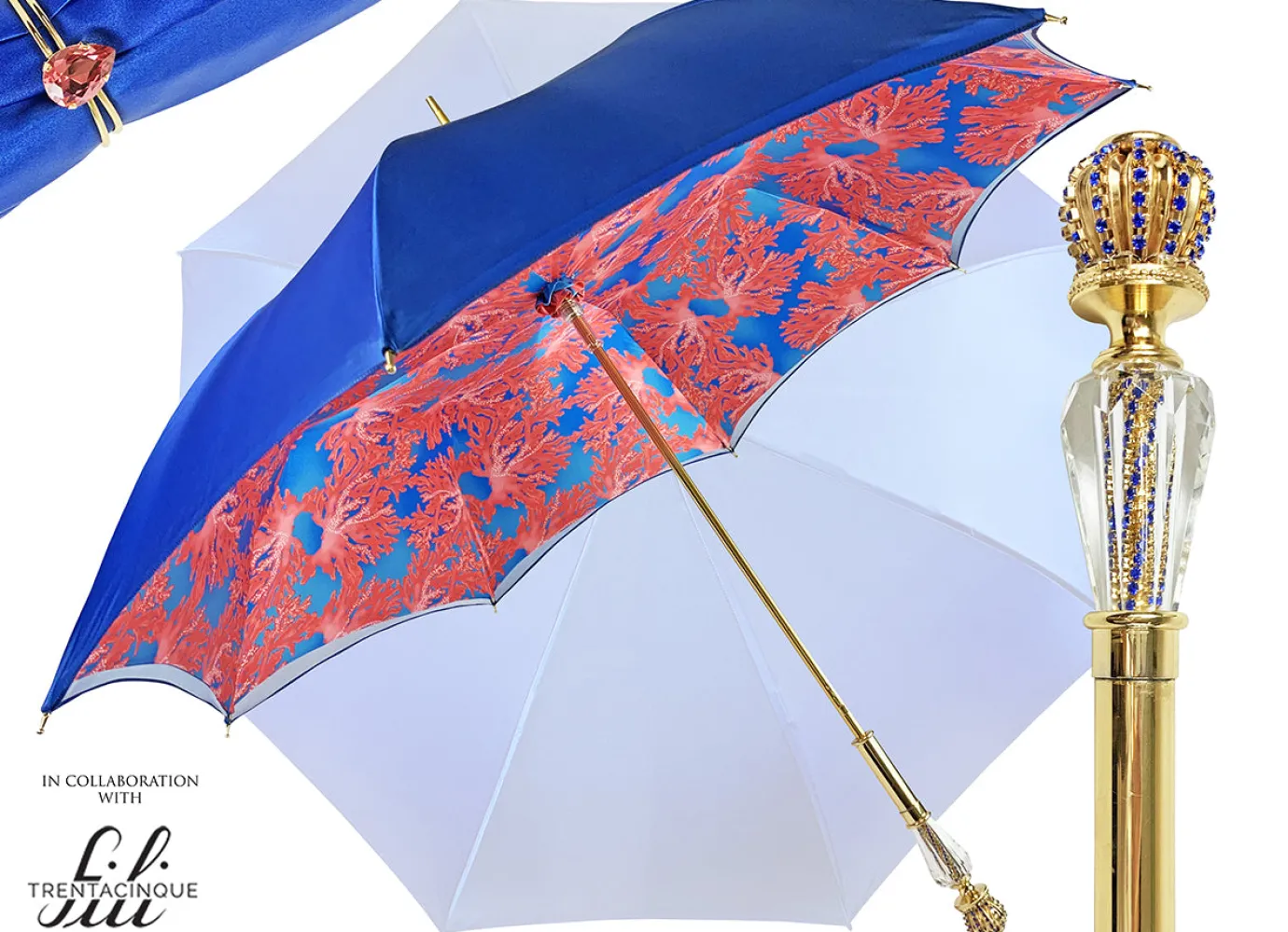 Il Marchesato Fantastic blue with "35fili" Coral design Fashion