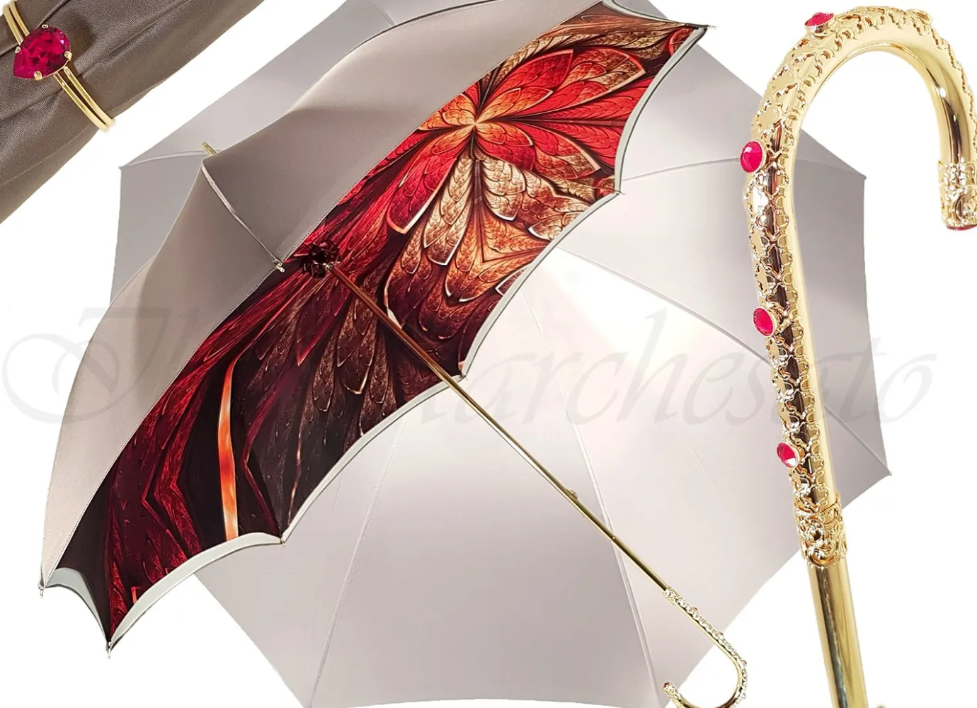 Il Marchesato Fantastic Double Canopy Luxury Ladies Umbrella New