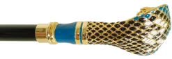 Il Marchesato Fantastic Gold Plated Cobra - Hand Enamelled - Walking Cane Fashion