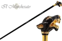 Il Marchesato Fantastic Gold Plated Dog - Hand Enamelled - Walking Cane Best