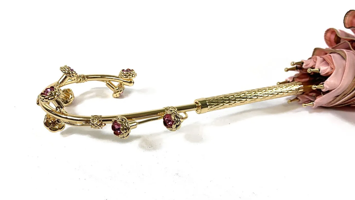 Il Marchesato Fantastic light pink umbrella with Special flowered handle Discount