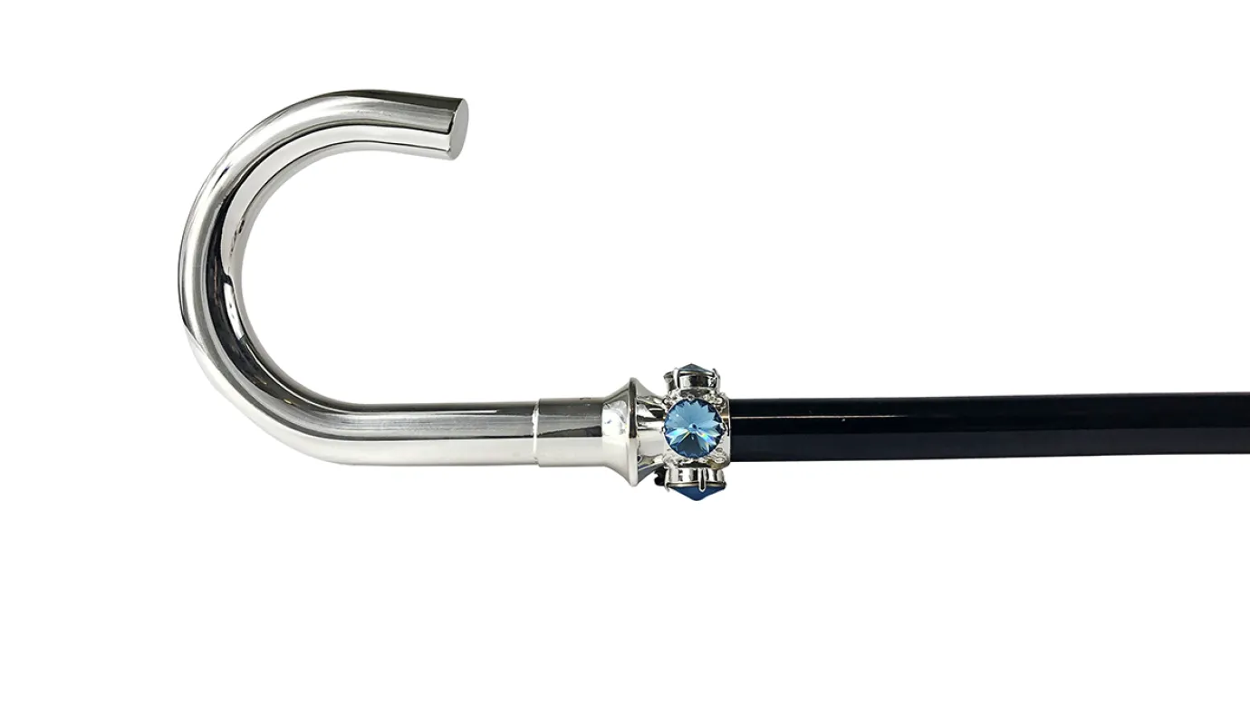 Il Marchesato Fantastic Men's cane with aquamarine crystals Hot