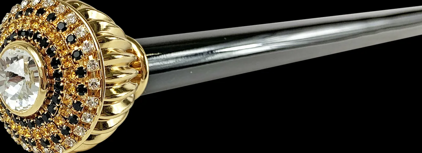 Il Marchesato Fine and elegant Walking stick with topaz and black crystals Outlet