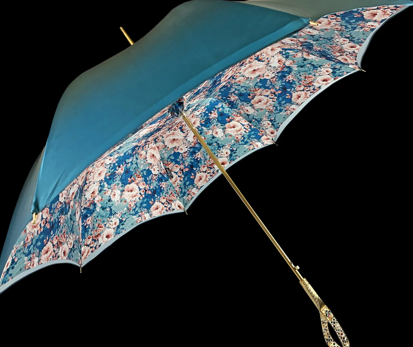 Il Marchesato Floral umbrella in refined octane Clearance