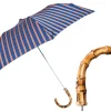 Il Marchesato Foldable Umbrella with Stripes, Bamboo Handle Sale